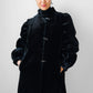 1970s Black Faux Fur Toggle Button Puff Sleeve Jacket - Sz. Sm