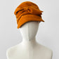 Vintage 1940s - 1950s Burnt Orange Made in Italy Felt Brimmed Hat - Sz. XS