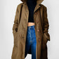 1960s - 1970s Olive Canvas Mighty Mac Gloucester, MA Faux Fur Wood Button Jacket - Sz. S/M