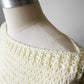 1970s - 1980s Butter Cream Long Sleeve Boatneck Acrylic Knit Long Sleeve Top - Sz. S