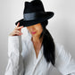 Bailey Of Hollywood Black Felt Wool Fully Lined Gangster Fedora