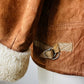 1980s Cognac Made in FRANCE Suede Shearling Jacket - Sz. S/M