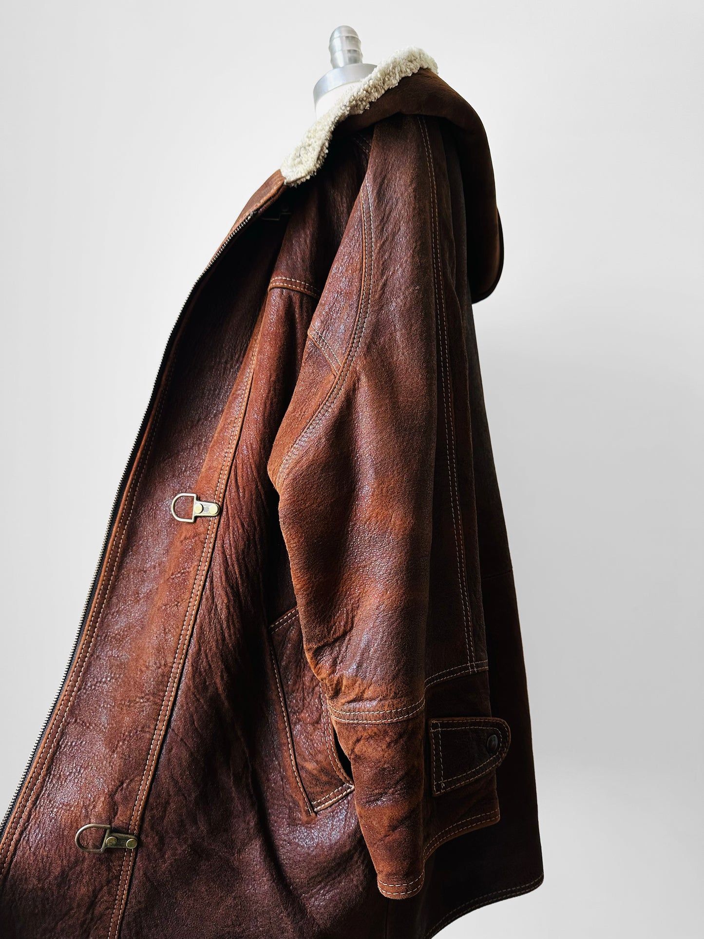 1980s Brown HOLTS RENFREW Vegan Leather Jacket - Sz. M/L