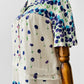 Vintage 1960s Purple and Blue Floral Drop-Waist Cotton Linen Short Sleeve Dress with Inverted Pleat - Sz. S/M