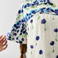 Vintage 1960s Purple and Blue Floral Drop-Waist Cotton Linen Short Sleeve Dress with Inverted Pleat - Sz. S/M