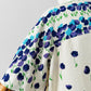 Vintage 1960s Purple and Blue Floral Drop-Waist Cotton Linen Short Sleeve Dress with Inverted Pleat - Sz. S/M