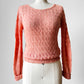 1970s Rose Pink Long Sleeve Delicate Knit Top - Sz. S