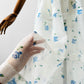 Vintage 1950s - 1960s Handmade White and Blue Sheer Crinoline Floral Tiered Dress - Sz. S