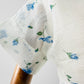 Vintage 1950s - 1960s Handmade White and Blue Sheer Crinoline Floral Tiered Dress - Sz. S