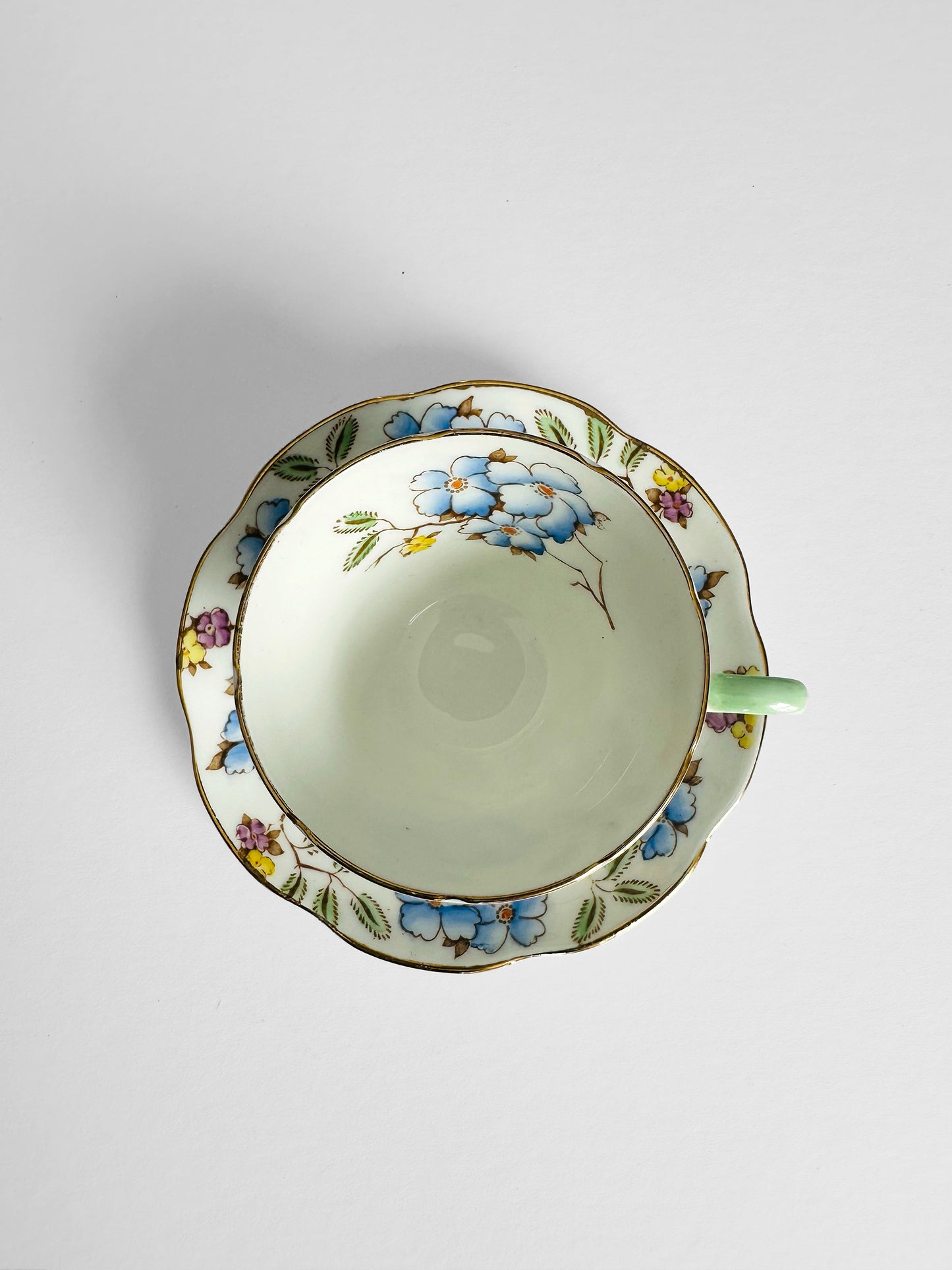 Vintage 1960s Single Serving Springdale Foley Made in England Tea Cup and Saucer Set