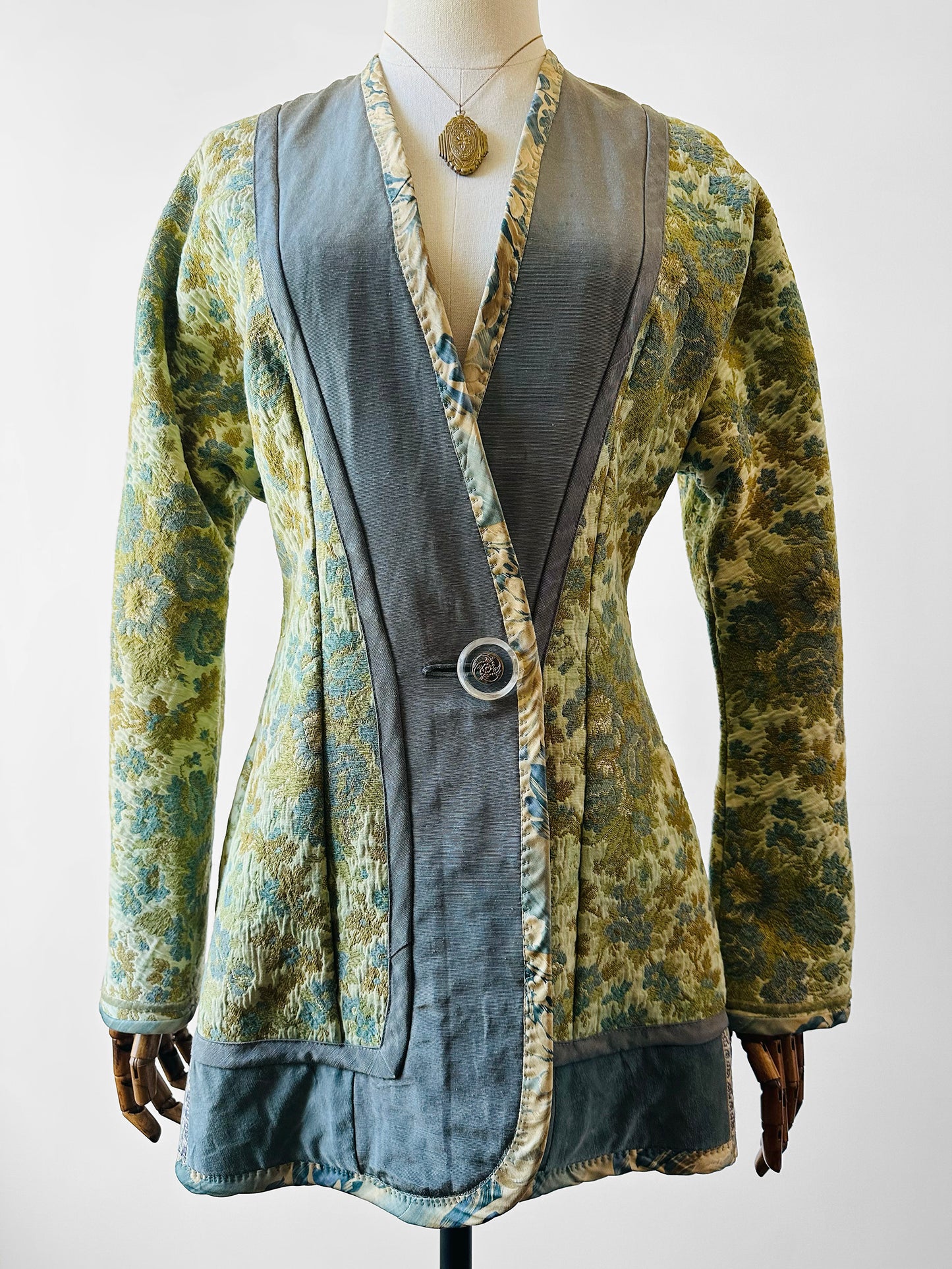 Mid-Century Baroque Inspired Brocade and Velvet Patchwork Jacket - Sz. S