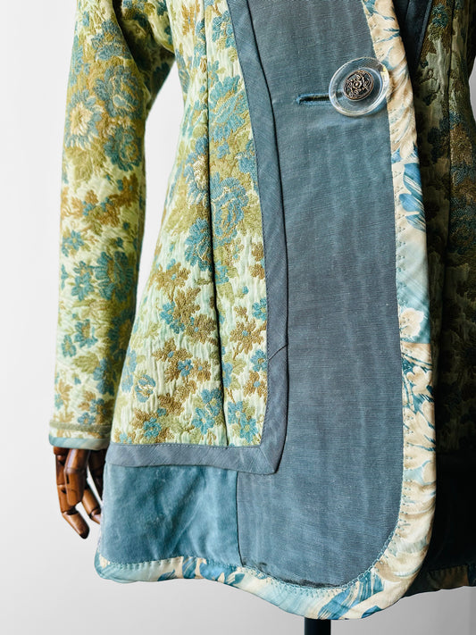 Mid-Century Baroque Inspired Brocade and Velvet Patchwork Jacket - Sz. S