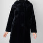 1960s Black Faux Fur A-Line Big Button Bell Sleeve Jacket - Sz. XS / S