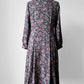 1990s - 2000s Mauve Floral Day Dress - Sz. XS/S