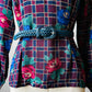 1980s Floral PENDLETON High Neck Tapered Waist Blouse -  Sz. S/M