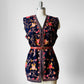 1970s Eggplant Floral Embroidered Wool Vest - Sz. M