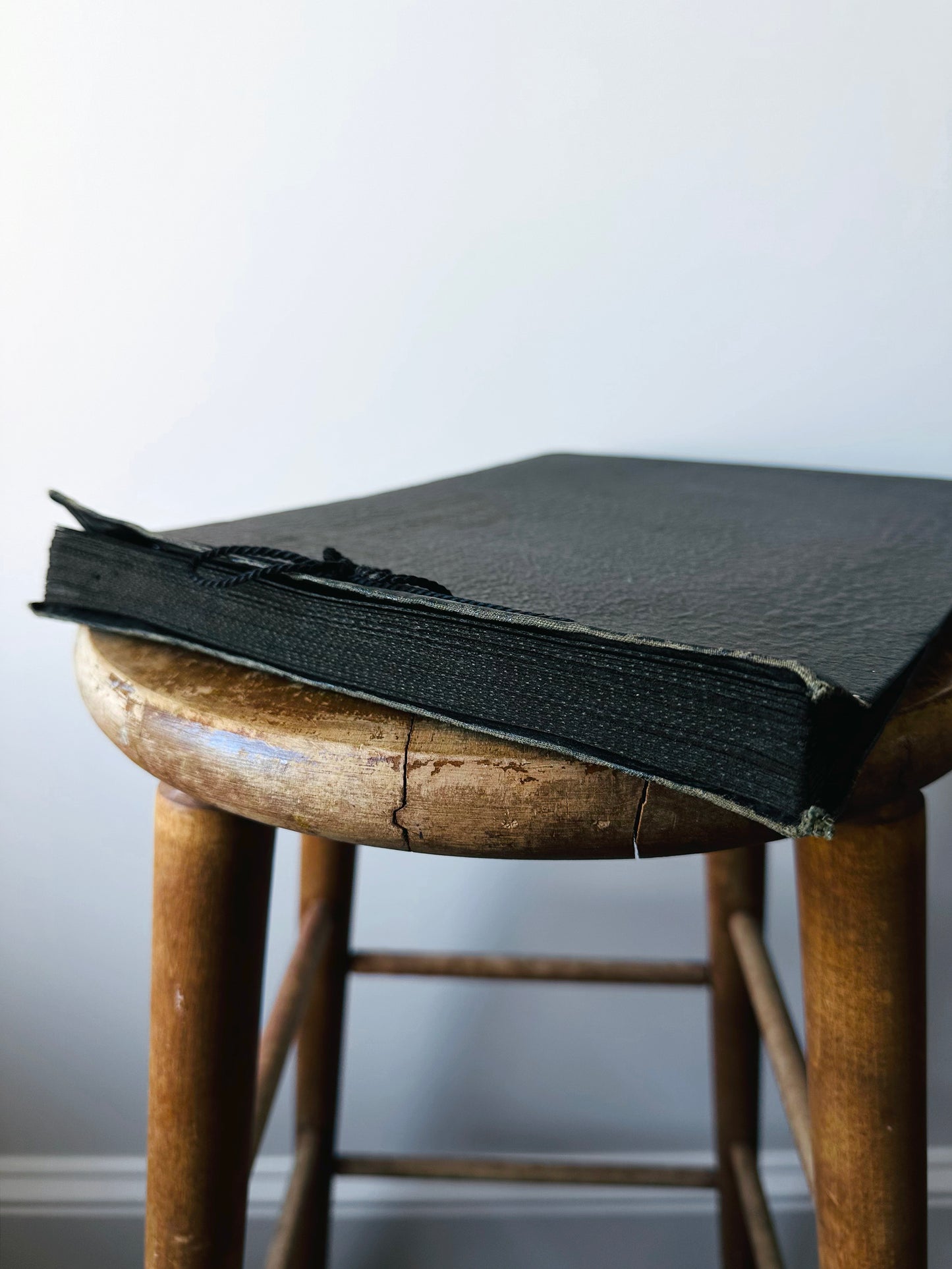 1920s - 1930s Black Leatherette Photo Album with Embossed Detail