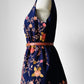 1970s Eggplant Floral Embroidered Wool Vest - Sz. M