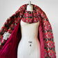 1960s Red Fuschia Plaid Wool Belted Bibbed Jacket - Sz. Small