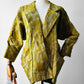1970s - 1980s Jim Pope Toronto Designer Chartreuse Textured Double Button Jacket - S/M