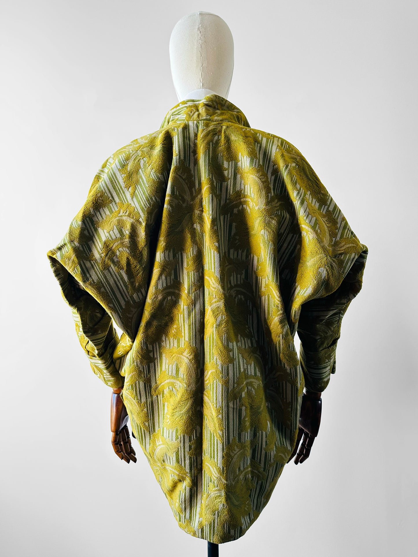 1970s - 1980s Jim Pope Toronto Designer Chartreuse Textured Double Button Jacket - S/M