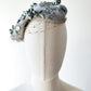 1950s Soft Grey Berry Embellished Felt HUDSON'S BAY CO Hat with Netting
