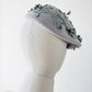 1950s Soft Grey Berry Embellished Felt HUDSON'S BAY CO Hat with Netting