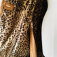 1980s Daniel Hechter Tan Suede and Faux Fur Leopard Print Hooded Jacket - Sz. M/L