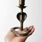 1960s Mid 20th Century Etched Hand-Painted Brass Cobra Candleholders Set