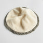 1980s EATON Cream and Grey Lambswool and Angora Knit Beret