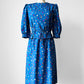 1970s - 1980s Blue Polka Dot Peplum Blouse and Skirt Set- Sz. XXS/XS