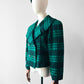 1980s Green Plaid Wool Crop Naha-Line Paris Jacket - Sz. S/M