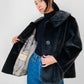 1960s Charcoal Grey Lined Fur Crop Jacket - Sz. Small