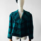 1980s Green Plaid Wool Crop Naha-Line Paris Jacket - Sz. S/M