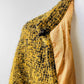 1960s - 1970s Yellow and Black High Collar Open Front Tweed Cape