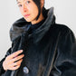 1960s Charcoal Grey Lined Fur Crop Jacket - Sz. Small