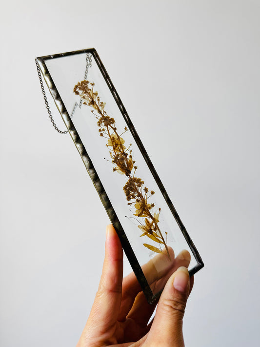 1940s - 1960s Pressed Flowers and Beveled Glass Wall Hanging