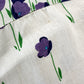Vintage 1960s Purple and Blue Floral Drop-Waist Cotton Linen Short Sleeve Dress with Inverted Pleat - Sz. S/M