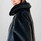 1960s Charcoal Grey Lined Fur Crop Jacket - Sz. Small