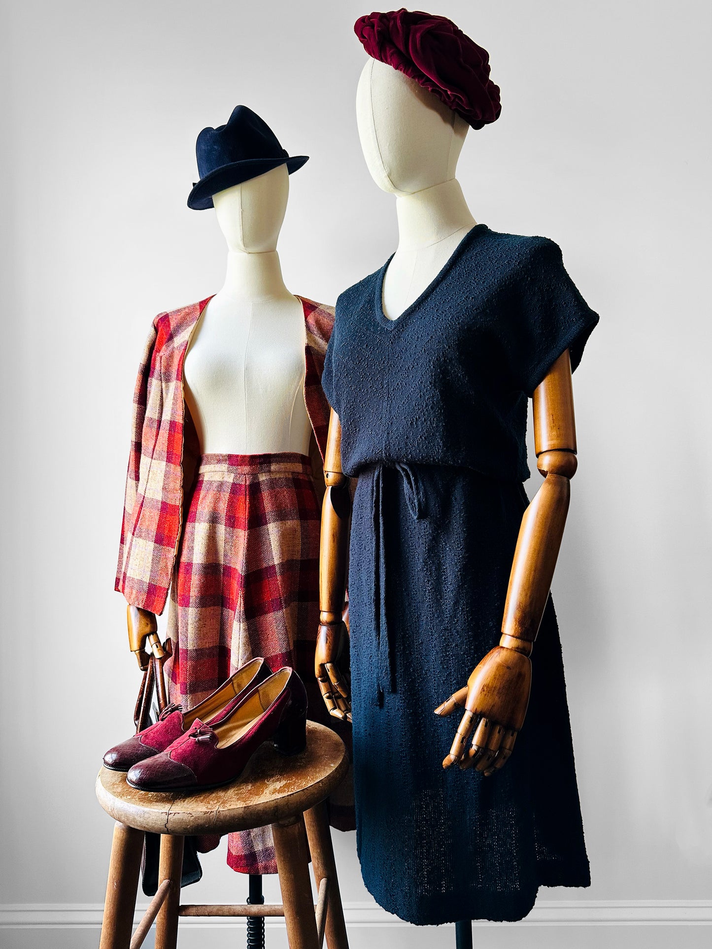 1950s - 1960s Navy Blue LEE Fur Felt Fedora - Sz. S/M