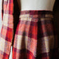 1960s - 1970s Red Plaid Wool Skirt and Jacket Set - Sz. XS/S