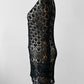 Vintage 1970s - 2000s Late 20th Century Black Netted Crochet Long Sleeve Cardigan Top - Sz. S