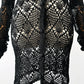Vintage 1970s - 2000s Late 20th Century Black Netted Crochet Long Sleeve Cardigan Top - Sz. S