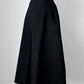 1960s Black Wool Blend Aline Inverted Pleat Skirt - Sz. XS/S