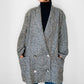 1980s Grey Speckled Wool Tweed LOUBEN Double-Breasted Blazer Jacket - Sz. S/M