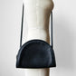 1990s Curved Black Leather Zippered Crossbody Well-Worn COACH Shoulder Bag Purse