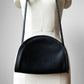 1990s Curved Black Leather Zippered Crossbody Well-Worn COACH Shoulder Bag Purse