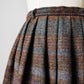 1950s-1960s Heavy Wool Pleated Fit and Flare Plaid Skirt - Sz. XS/S