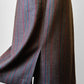 1970s Taupe Blue Red Stripe Aline Wool Skirt - Sz. S