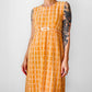Vintage 1960s Woven Pale Orange Mixed Fibre Boucle Sleeveless Empire Waist Shift Dress - Sz. XS/S